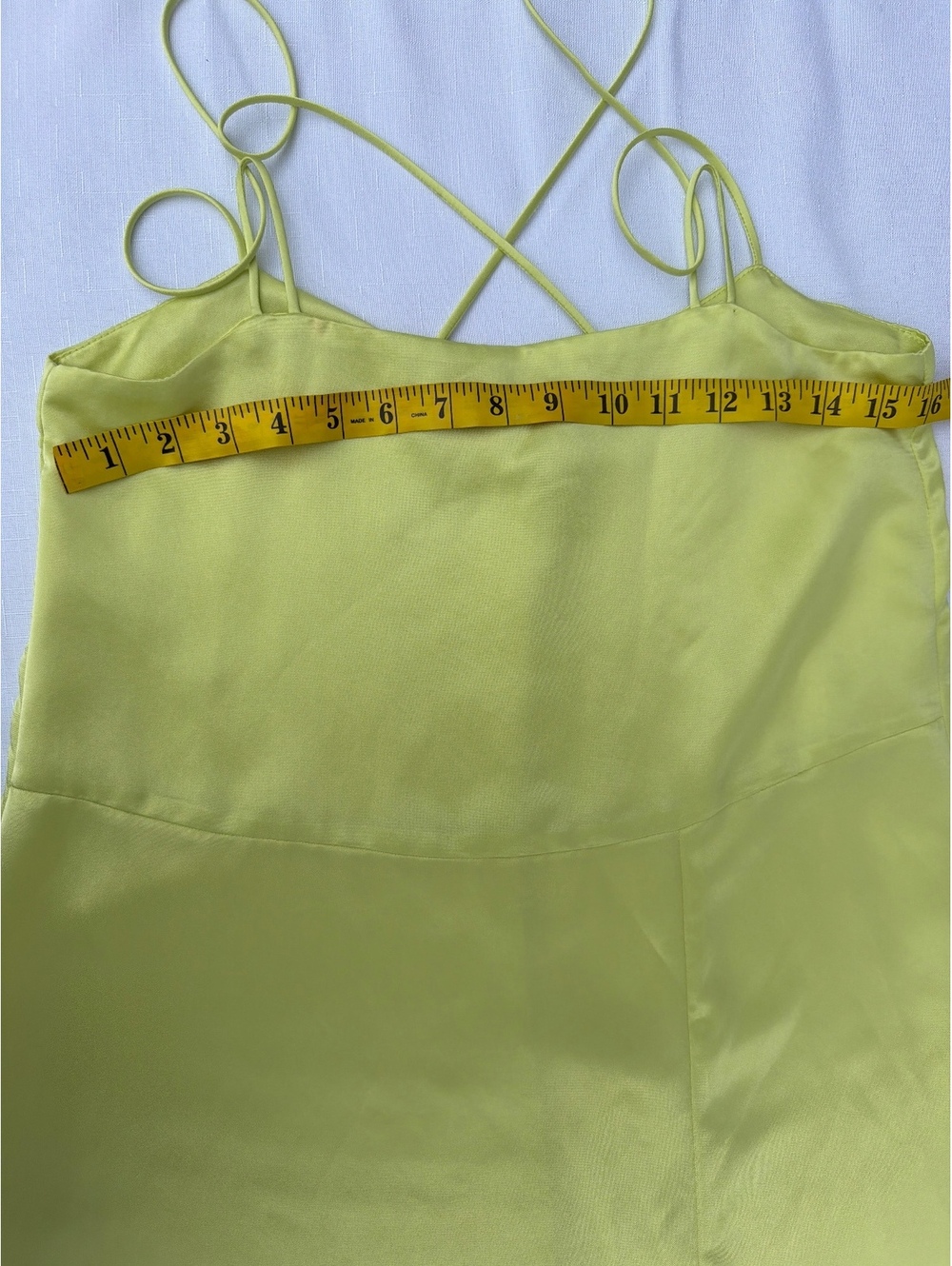 Zara Women's Size S Lime Green Satin Strappy Slip Maxi Dress Side Slit - Picture 4 of 7